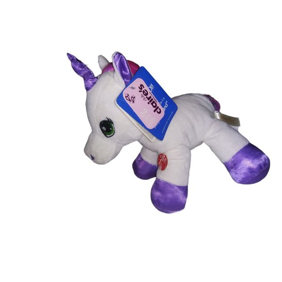 Claires Club Unicorn Play and Sound Stuffed Animal Glimmer Purple Feet Musical P - Picture 3 of 12